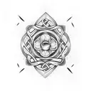 Gaelic Roses with celtic knot tattoo design idea