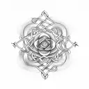 Gaelic Roses with celtic knot tattoo design idea