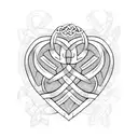 celtic knot with heart tattoo design idea