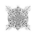 celtic knot with heart tattoo design idea