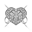 celtic knot with heart tattoo design idea