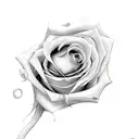 crying rose heart tattoo design idea