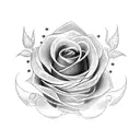 gothic rose tattoo design idea
