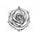 Gothic rose tattoo design idea