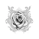 Gothic rose tattoo design idea