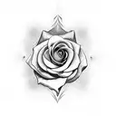 Gothic rose tattoo design idea
