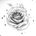 gothic rose tattoo design idea