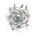 gothic rose tattoo design idea