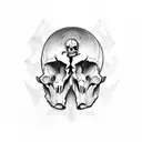 twin skull gemini tattoo design idea