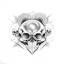 twin skull gemini tattoo design idea