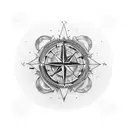 east compass tattoo design idea