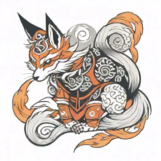 kyubi Kitsune tattoo design idea