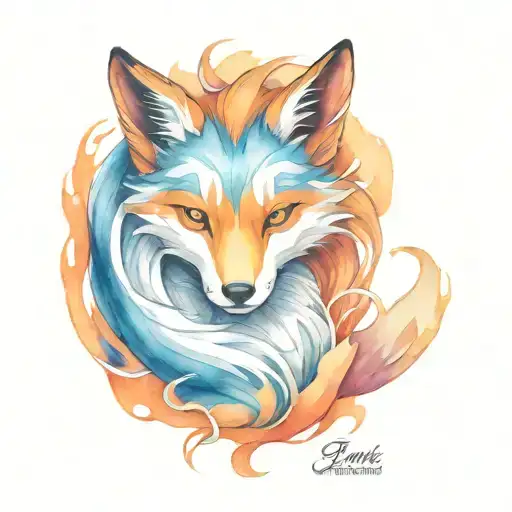 kyubi Kitsune tattoo design idea