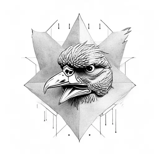 big bird and a speedometer tattoo design idea