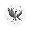 big bird and a speedometer tattoo design idea