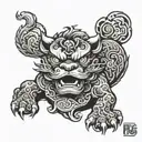fu dog tattoo design idea
