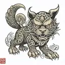 fu dog tattoo design idea