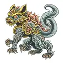 fu dog tattoo design idea