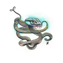 Snake with loyalty over love quote by 21 tattoo design idea