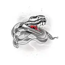 Snake with loyalty over love quote by 21 tattoo design idea
