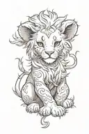 newborn lion tattoo design idea