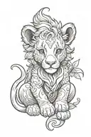 newborn lion tattoo design idea