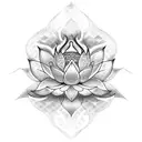 Express your dedication to mental health with a dotwork tattoo of a lotus flower emerging from a snake, symbolizing transformation and resilience. tattoo design idea