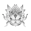 Express your dedication to mental health with a dotwork tattoo of a lotus flower emerging from a snake, symbolizing transformation and resilience. tattoo design idea
