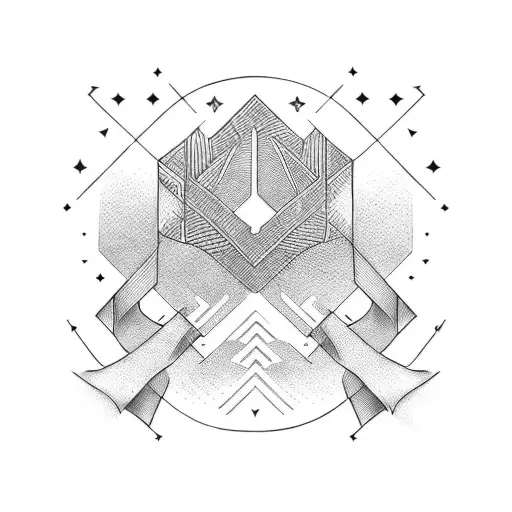 four chevrons wrapping around right forearm pointing toward hand tattoo design idea