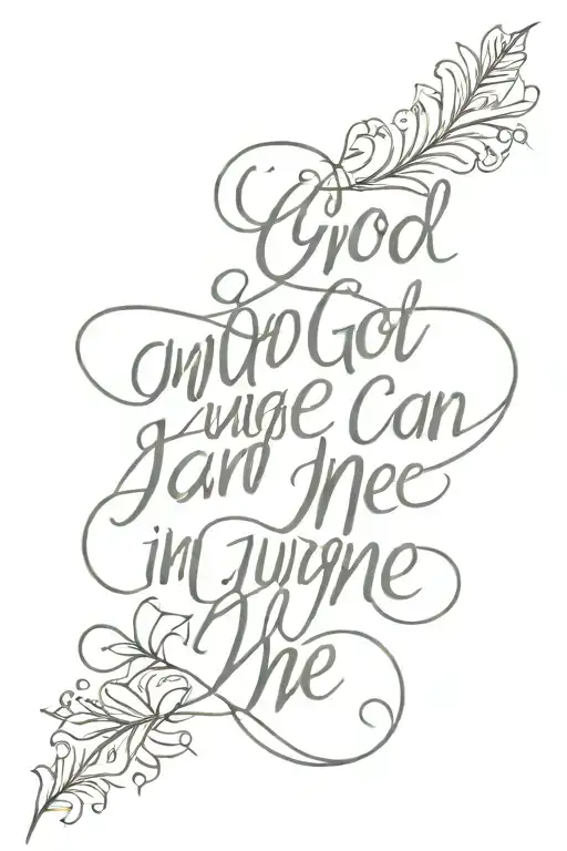 quote only god can judge me in script tattoo design idea