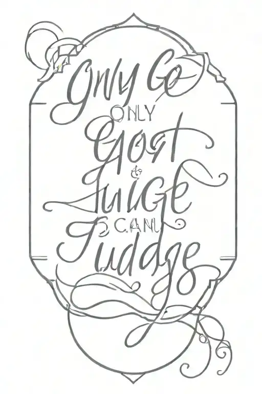 quote only god can judge tattoo design idea