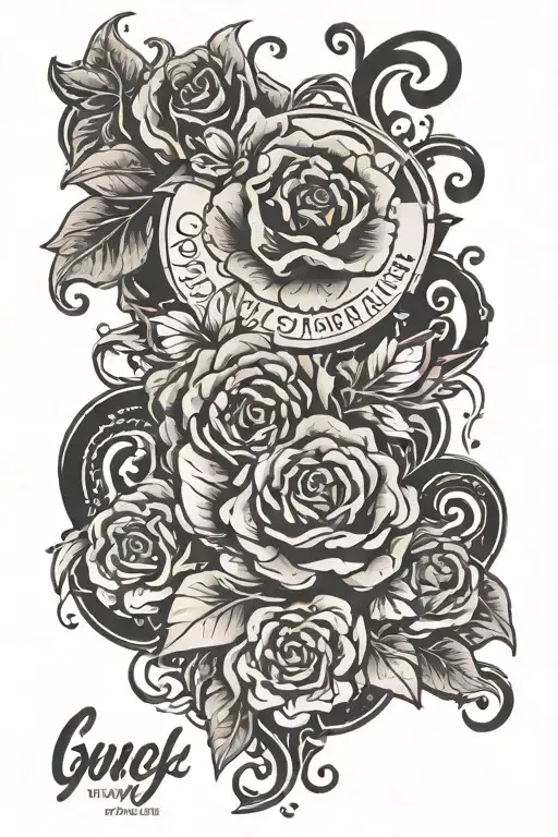 quote Only God can Judge Me Not flower growing tattoo design idea