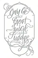 quote only god can judge tattoo design idea