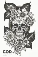 quote Only God can Judge Me Not flower growing tattoo design idea