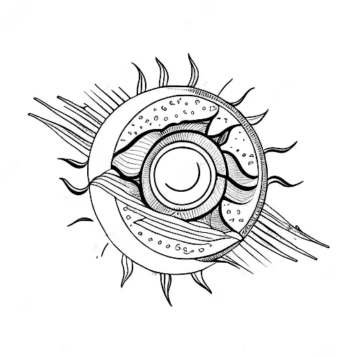 moon and sun tattoo design idea