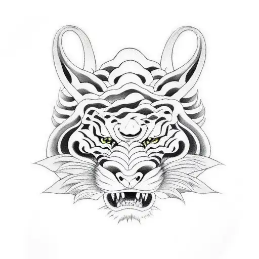 dragon and tiger tattoo design idea