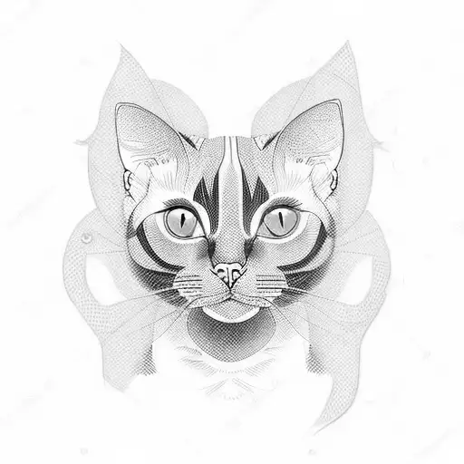 siamese cat with blue eyes tattoo design idea