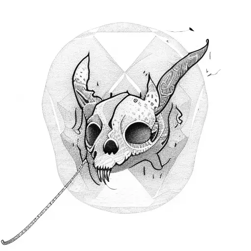 gulf shape with cracked leash tattoo design idea