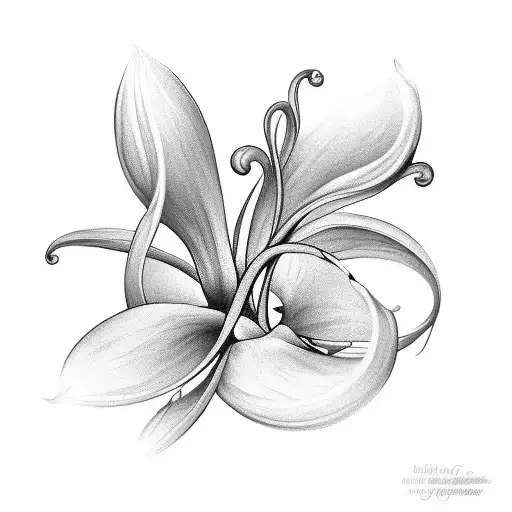 Create a tattoo of a lily of the valley flower transforming into an infinity symbol, representing the infinite beauty of freedom tattoo design idea