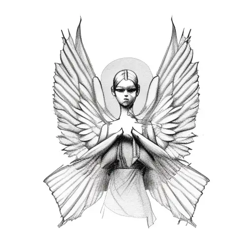 angel, bondage tattoo design idea
