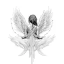 angel, bondage tattoo design idea