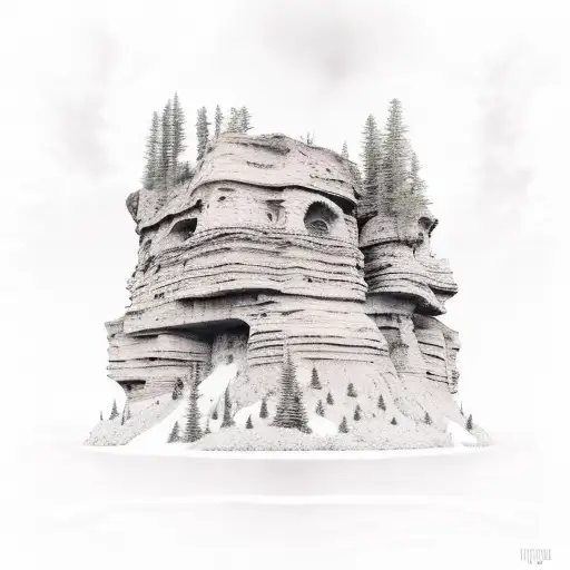 High desert's rugged beauty meets vintage cameras, a surreal server inspired by vast landscapes and timeless photography tattoo design idea