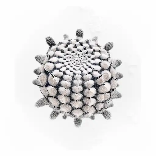 Desert inked with hidden serotonin, molecules nestled in cacti and the maroge, revealing the mind's secrets in the tranq tattoo design idea