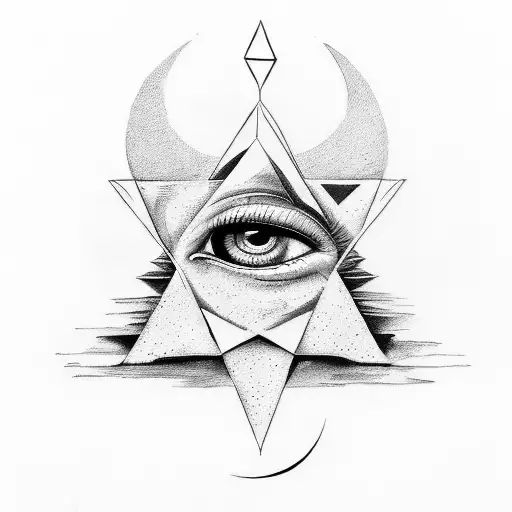 illuminati with blue eye tattoo design idea