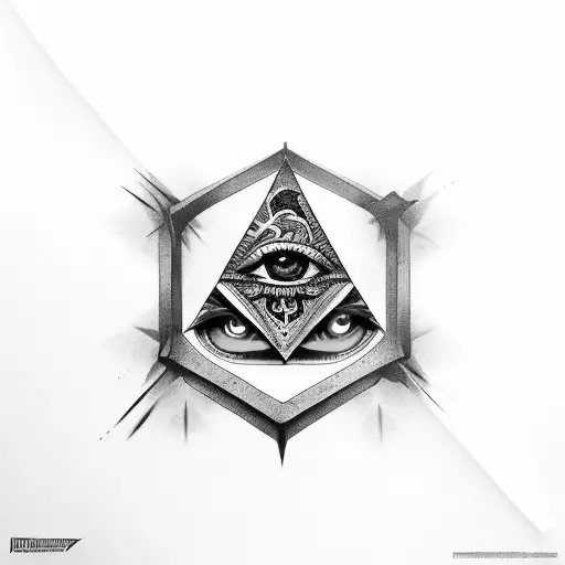 illuminati with blue eye tattoo design idea