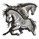 two wild horses running, native american themed tattoo tattoo design idea