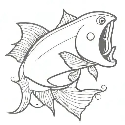 fish smoking cigarette tattoo design idea
