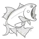 fish smoking cigarette tattoo design idea
