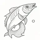 fish smoking cigarette tattoo design idea