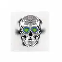 Smokey skull sleeve tattoo design idea